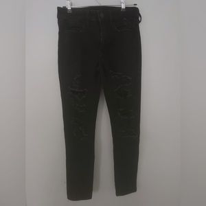 American Eagle Black Distressed Skinny Jeans